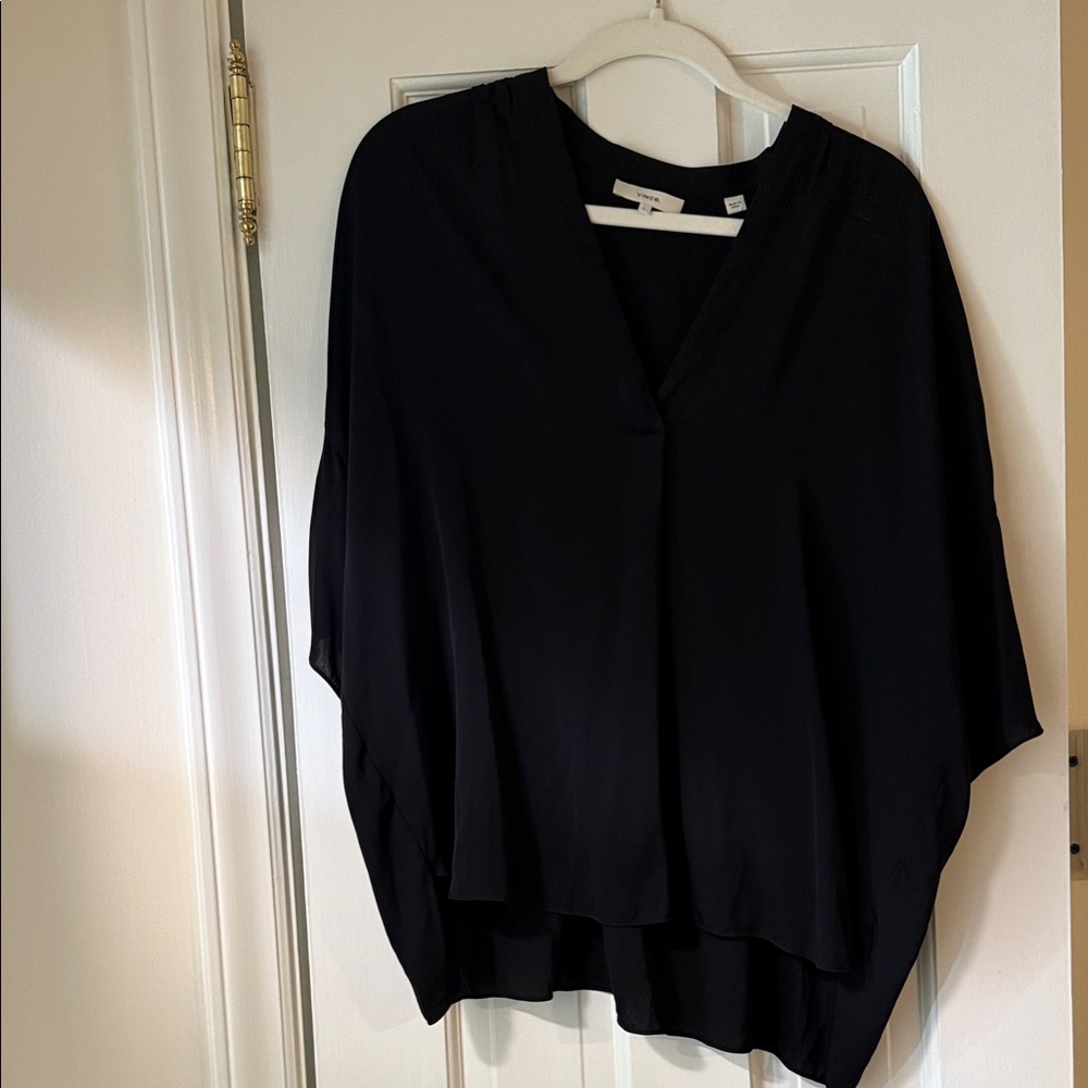 Vince Black V-Neck Blouse